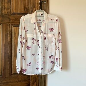 Candie's White and Purple Floral Shirt
